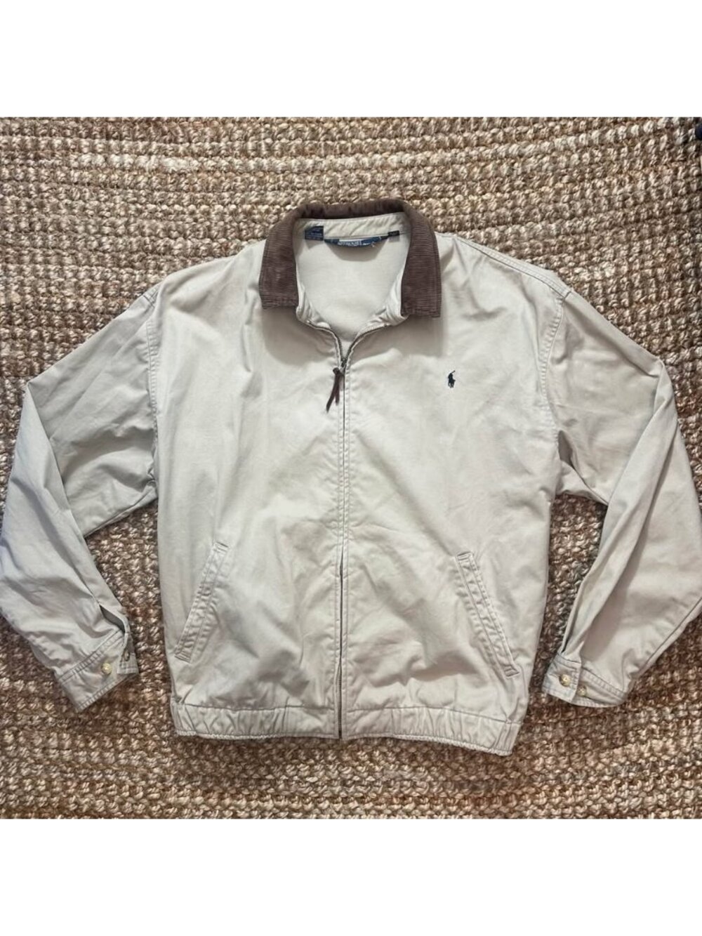 Vintage Polo Ralph Lauren Flannel Corduroy Collar Harrington Jacket Size XL